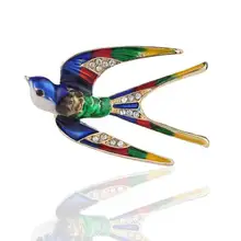 Классическая эмалированная брошь Ласточка металлические булавки для шарфа Рождественский подарок банкетные аксессуары для свадеб