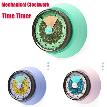 

60 Mins Mechanical Clockwork Kitchen Timer Stainless Steel Magnetic Visual Timer Novelty Countdown Kitchen Clock Alarm Multi Use