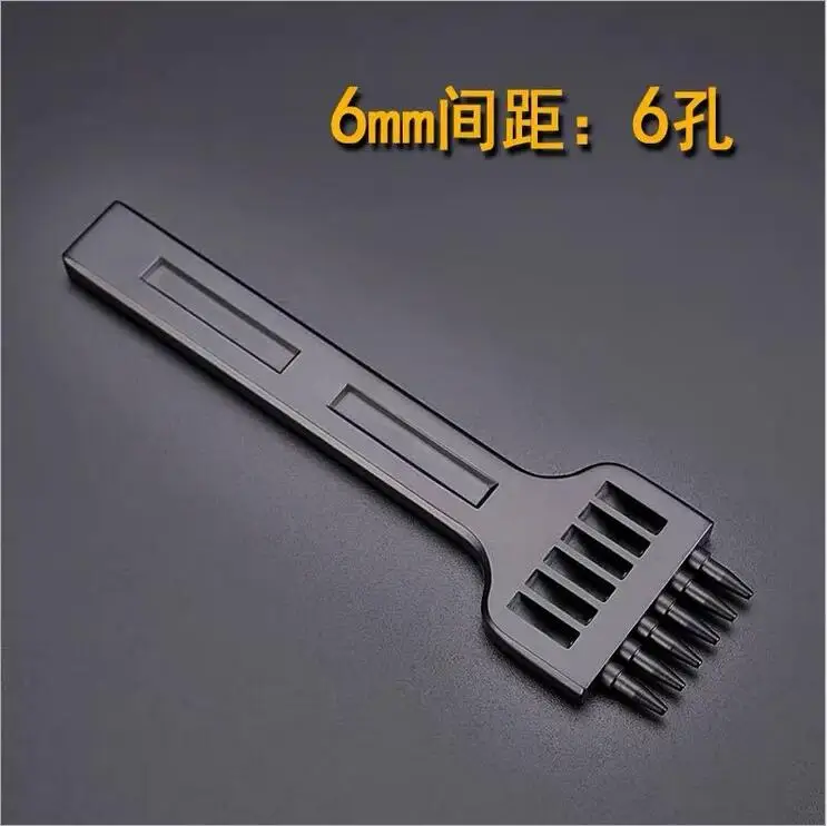 Leather Hole Punch Leather Craft Tools Leather Sewing Tools DIY Leather Round Row Punching Tool 3/4/5/6mm Spacing Hole Punches Lacing Stitching Hand Sewing Thread Tools