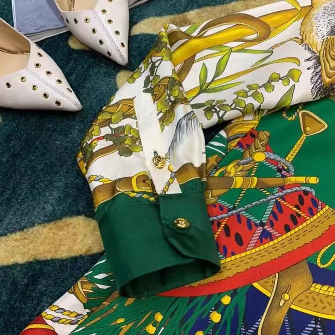 AH12278, модные женские блузки и рубашки,, Подиумные, Роскошные, известный бренд, Европейский дизайн, вечерние, стильная женская одежда