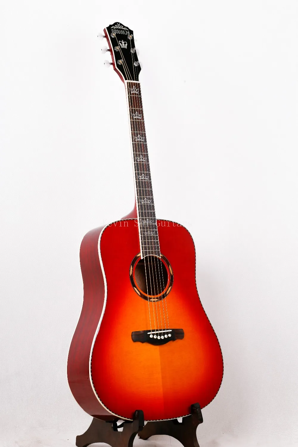 KSG 41-дюймовая Акустическая гитара, ручная сборка, Вишневый sunburst finish 4" акустическая электрогитара,, Коронные вставки