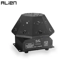 Сценический лазерный проектор ALIEN 3 в 1 с эффектом RGB + светодиодный RGB-луч + белый стробоскоп для диджея, дискотеки, вечеринки, танцев, DMX вращаю...