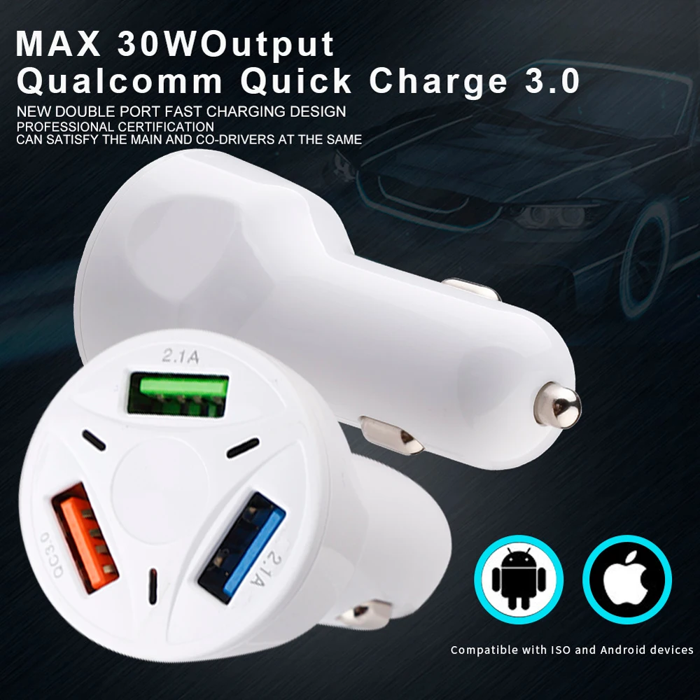 USB зарядное устройство Быстрая зарядка 3,0 зарядное устройство для телефона 2 порта автомобильное зарядное устройство для iPhone 6 6S 7 8 Plus X XS samsung s10 Xiaomi