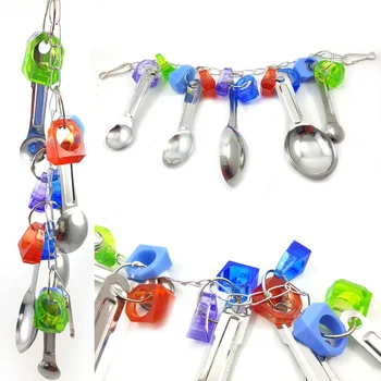 

Random Color Bird Chewing Spoon Toy Swing Parrot Cage Colorful Hanging Climb Pet Parrot Toys Bites Chew Toys