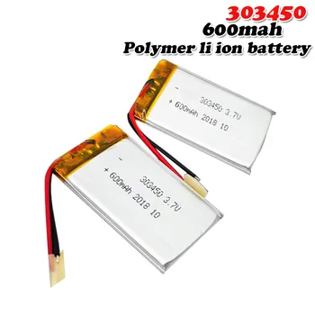 

303450 3.7V 600mAh Lithium polymer Battery For Remote Control Mini Camera LED Light Bluetooth Headphone speaker Lipo Bateria