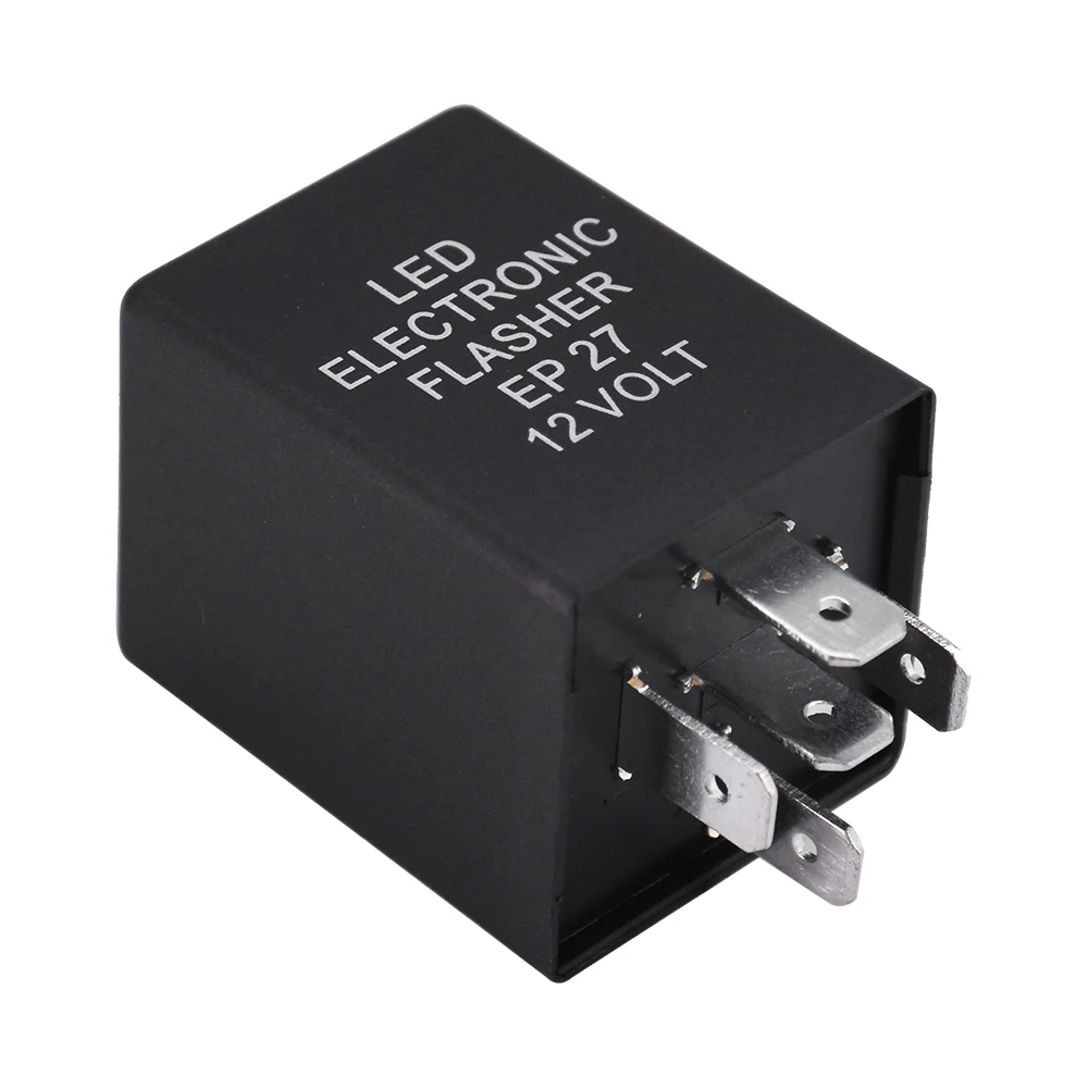 

YUNPICAR Pin EP27 FL27 Electronic LED Flasher Relay for Turn Signal Bulbs Fix Hyper Flash Rapid Blink Issue