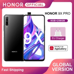Глобальная версия смартфона Honor 9X Pro Kirin 810, 6 ГБ, 256 ГБ, 6,59 дюйма, полноразмерный экран, 48 МП, тройные задние камеры, мобильные телефоны, 4000 мАч