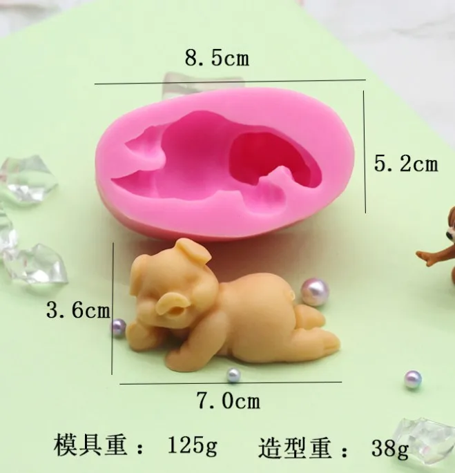 Pig shape silicone baking tools fondant cake cartoon chocolate cookies decorated clay mold | Дом и сад