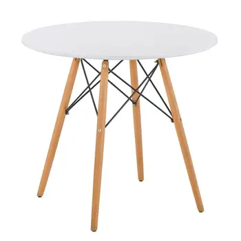 

GOLDFAN Morden Side End Table Small Round Coffee Table Sofa Lamp Bedside Table for Living Room Office Furniture, Oak Wood