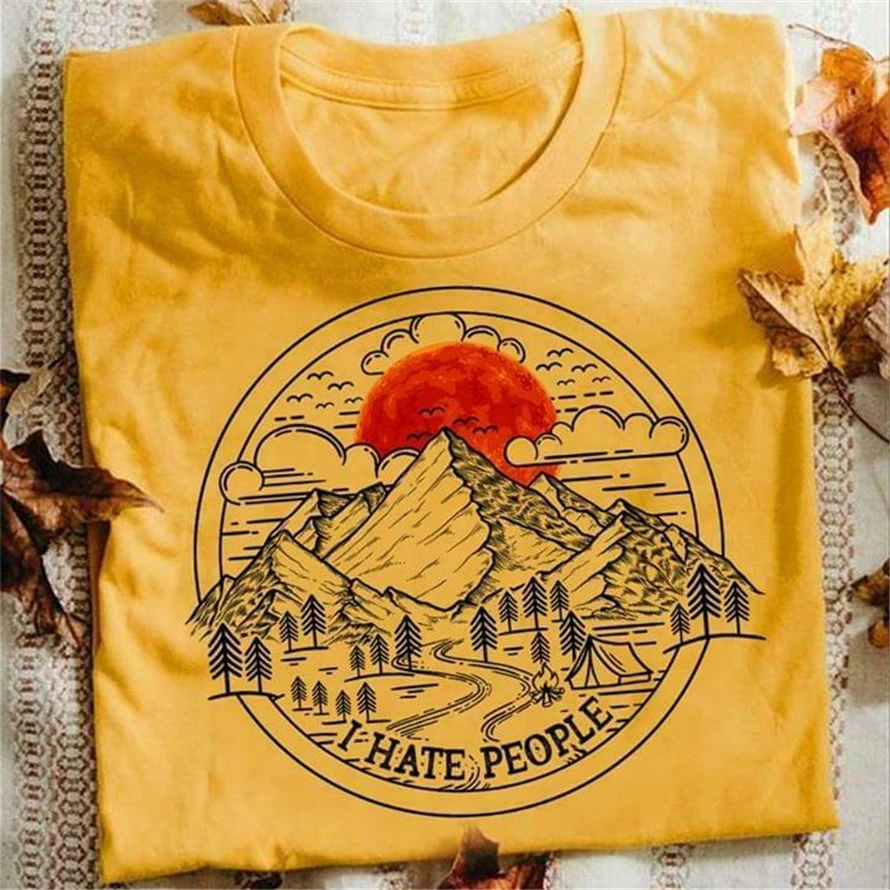 

Camping I Hate People T Shirt Golden Cotton Men S-6Xl New Trends Tee Shirt