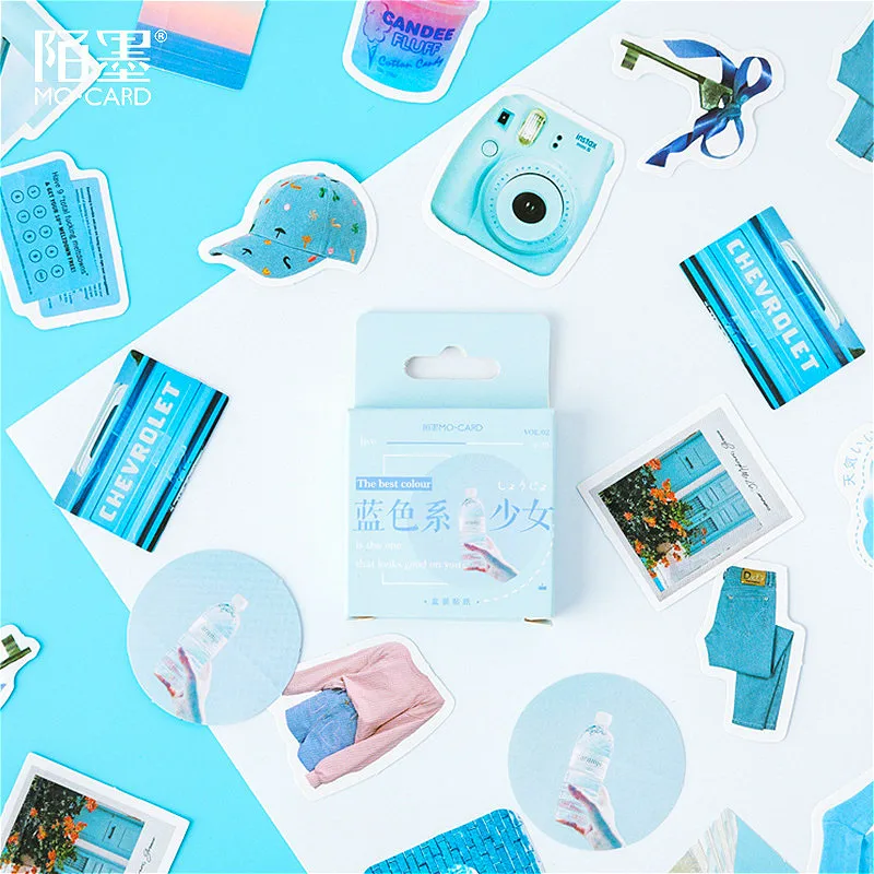 Декоративная бумажная лента голубого цвета 45 шт./лот набор красочных японских