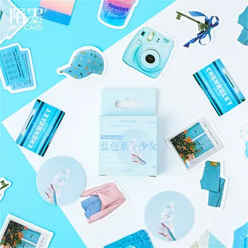 

45pcs/lot Blue Color Washi Tape Decorative Paper Colorful Set Japanese Stationery Kawaii Scrapbooking Supplies Stickers