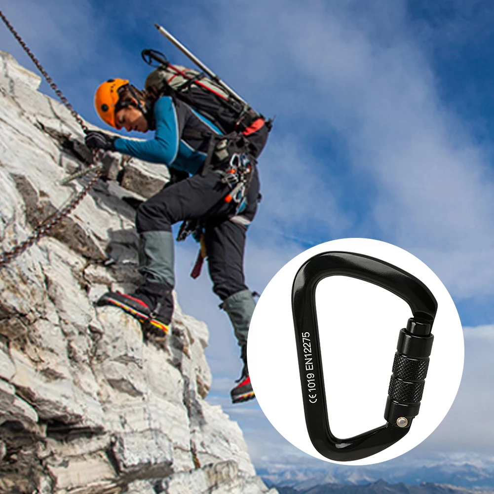 

Durable Portable Hiking Carabiner Rescue Hook Survival Easy Apply D Shape Climbing Auto Locking Caving Professional Aluminum