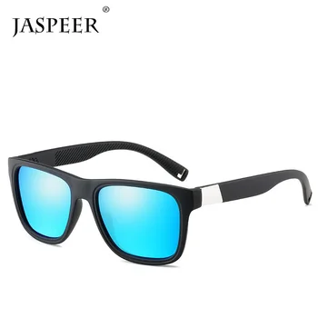 

JASPEER Classic Square Polarized Sunglasses Black Blue Men Women Brand Designer Vintage Driving Goggle Male Sun Glasses UV400