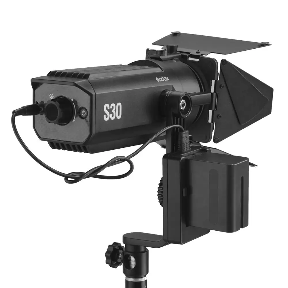  Godox S30 30W Focusing LED Photography Continuous adjustable Light Spotlight With Barn Door For Pro - 4000166665629