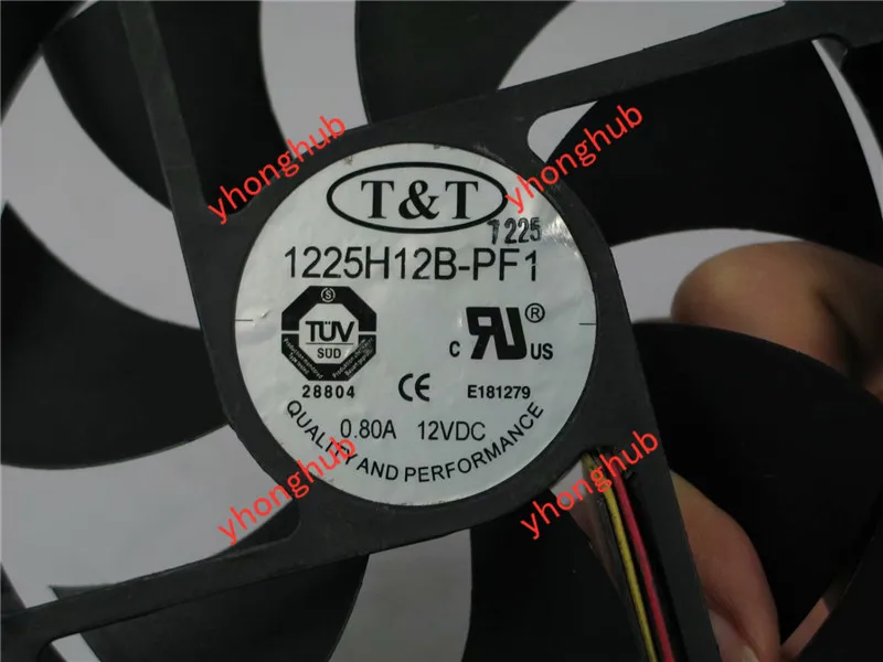 Emacro для T& 1225H12B-PF1 DC 12V 0.80A 120x120x25 мм 3-Провода Сервер вентилятор охлаждения