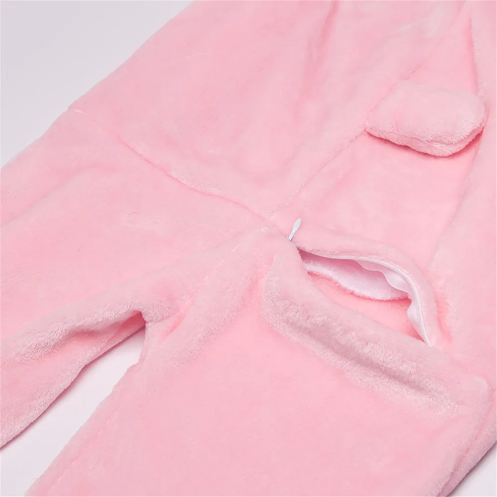 Кигуруми Ститч Розовый Синий Детские Зимние теплые фланелевые пижамы с животными из мультфильмов милые детские пижамы Ночная рубашка onesie