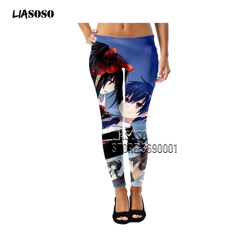 6 LIASOSO, женские леггинсы с 3D принтом, аниме, для девушек, Tokisaki Kurumi, кошмар, для девушек, женские леггинсы, Ретро стиль, готика, леггинсы для фитнеса, штаны до щиколотки, X2769 - Цвет: 6
