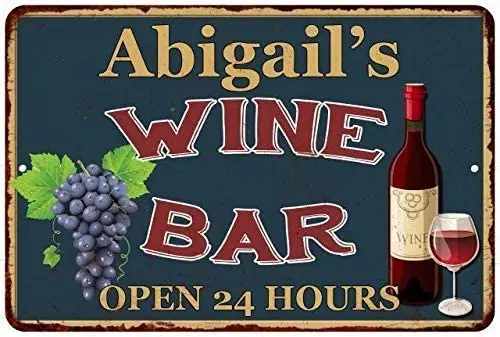Новый алюминиевый знак JUCHen Abigail's Green Wine металлический 8x12 дюймов | Дом и сад
