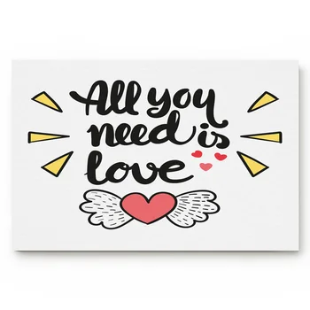 

Cute Alphabet Love Wings Living Room Doormat Home Environmental Protection Bathroom Door Non-slip Floor Mat