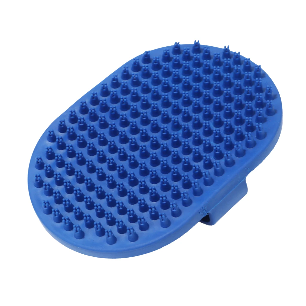 Pet Dog Puppy Bath Grooming Massage Brush Hair Comb Soft Rubber Bath Wash Tool ( Blue )
