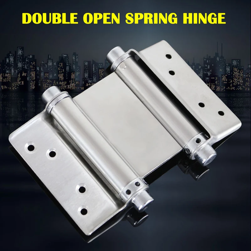 

High 2 Pcs Stainless Steel Double Action Spring Door Hinge Durable for Cafe Bar Saloon LG66