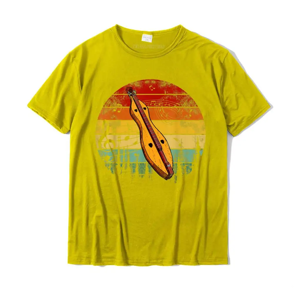 Casual O Neck T-shirts Summer Fall Tops & Tees Short Sleeve Hip Hop Pure Cotton Design Sweatshirts Custom Men Wholesale Dulcimer Lovers Guitar Retro Design Dulcimer Funny T-Shirt__MZ15255 yellow