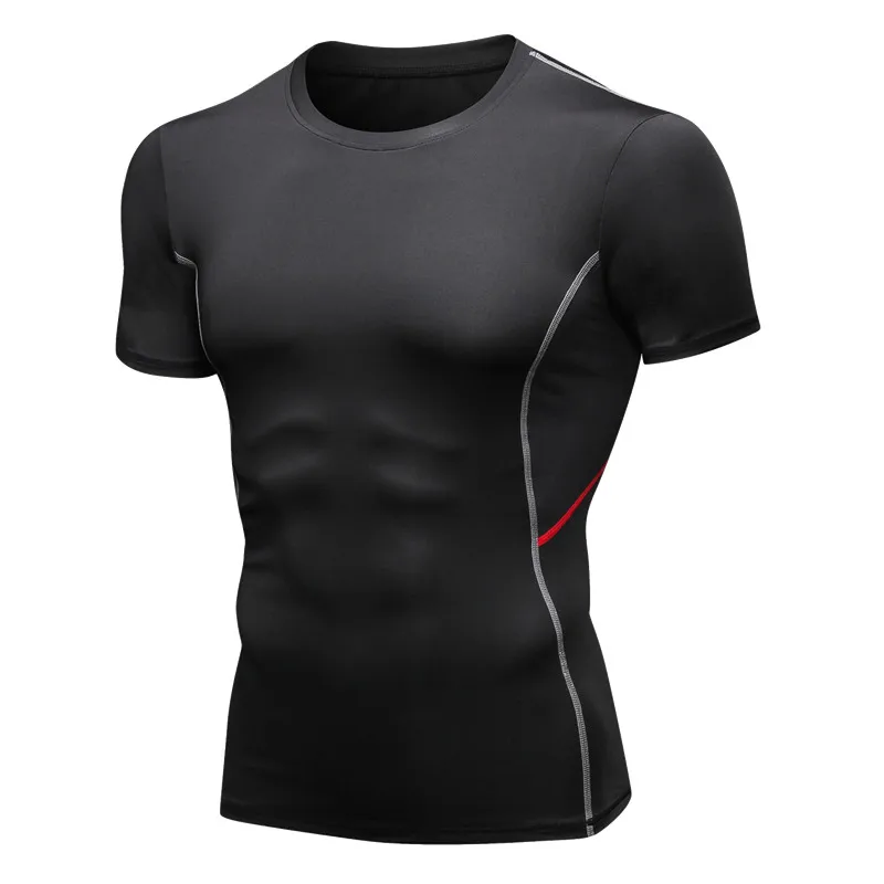 High Elastic Men s T Shirts Moisture Wicking Sport Tops Skinny Tees Muscle Trainning Running Sportswear 4