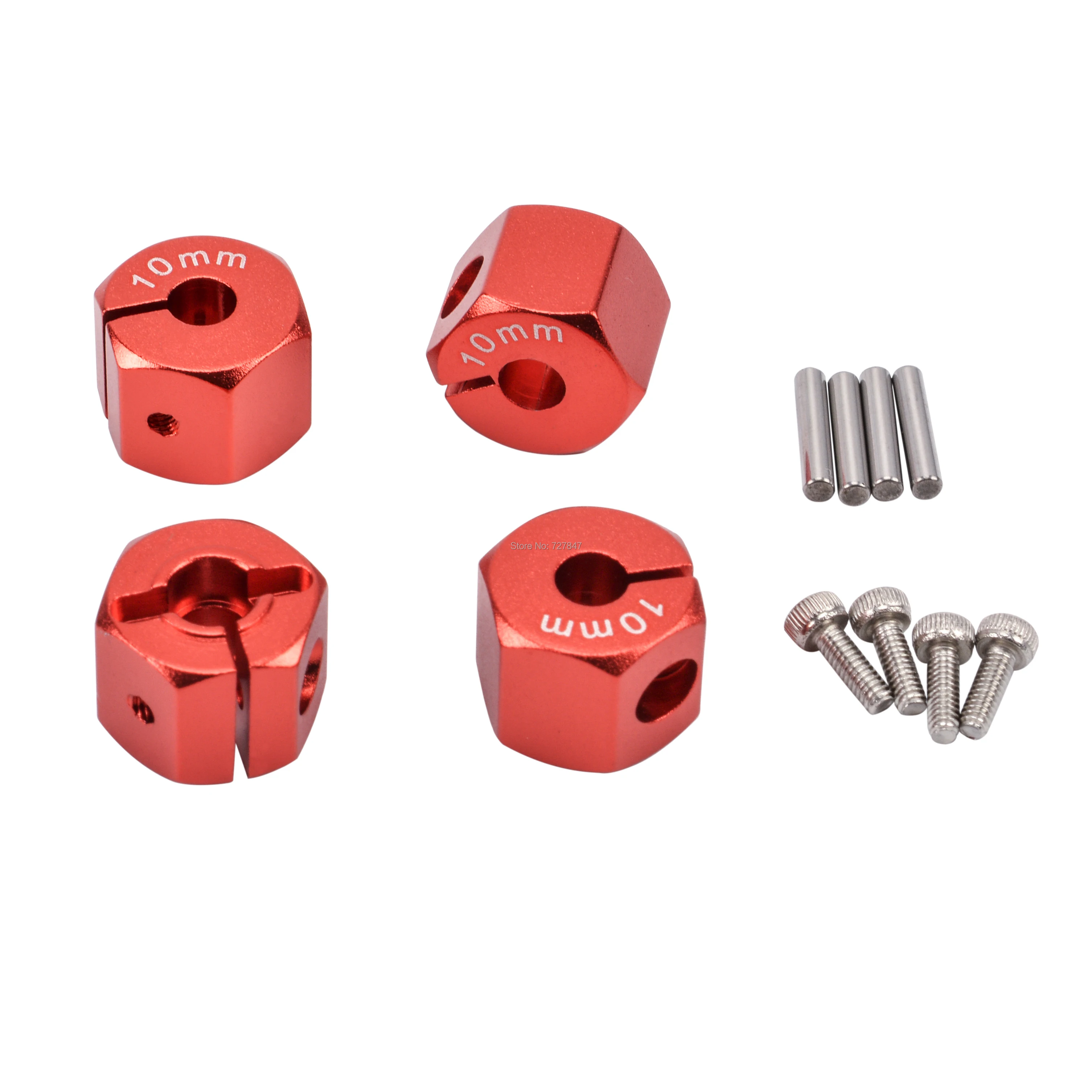 4pcs/lot 10mm Thickness Hex 12mm Aluminum Wheel Drive Adaptors and Pins Alloy Metal For 1:10 RC Car Wheels Rim | Игрушки и хобби