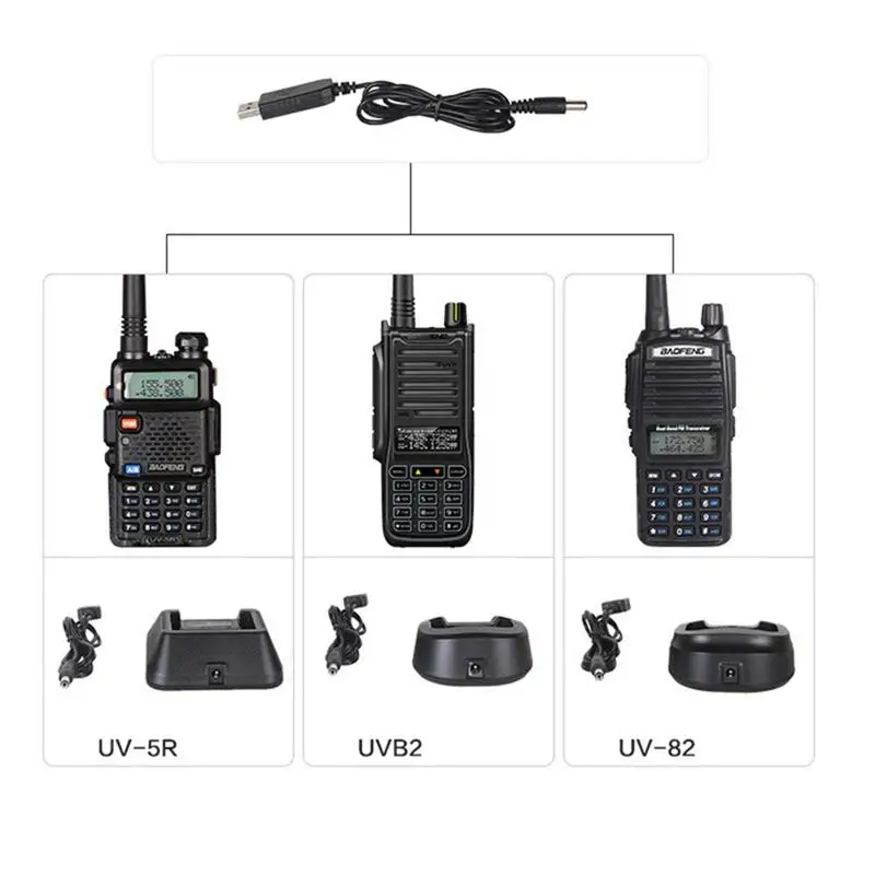 Walkie talkie Универсальный usb-кабель для зарядки для Walkie Talkie base usb-кабель питания зарядное устройство для BaoFeng