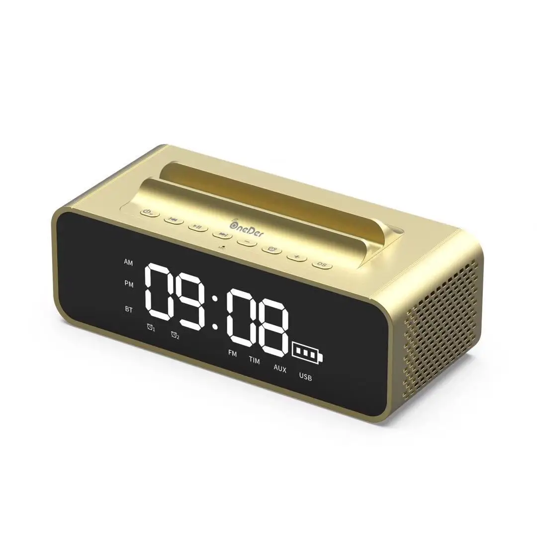 Oneder V06 Smart Bluetooth Speaker LED Display Bedside Clock Alarm Clock Mobile Phone Support Card Instert Sound