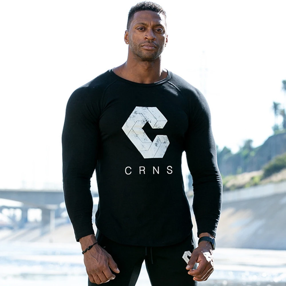 Divertidísimo Alacena Catedral Camiseta informal ajustada de manga larga para hombre, Camiseta de algodón  con estampado de culturismo y gimnasio, camisetas negras de entrenamiento,  ropa de marca|Camisetas| - AliExpress