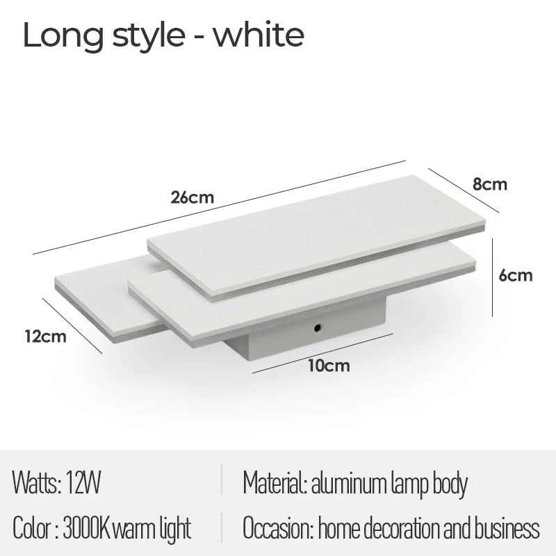 White Square 3000K Puluoti Крытый оригинальность 12 Вт индивидуальный декоративный светодиодный настенный светильник - Цвет абажура: White Square 3000K