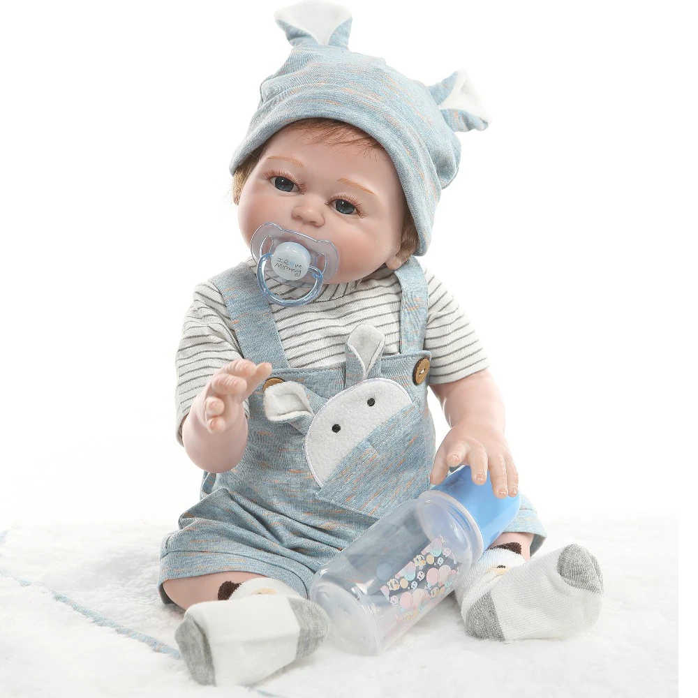 49 см всего тела силикона Reborn Baby Doll близнецов для мальчиков и девочек bebes детские