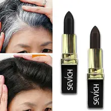 Портативный натуральный растительный черный/темно-русая краска для волос форма губной помады анти пот водонепроницаемый одноразовый краситель