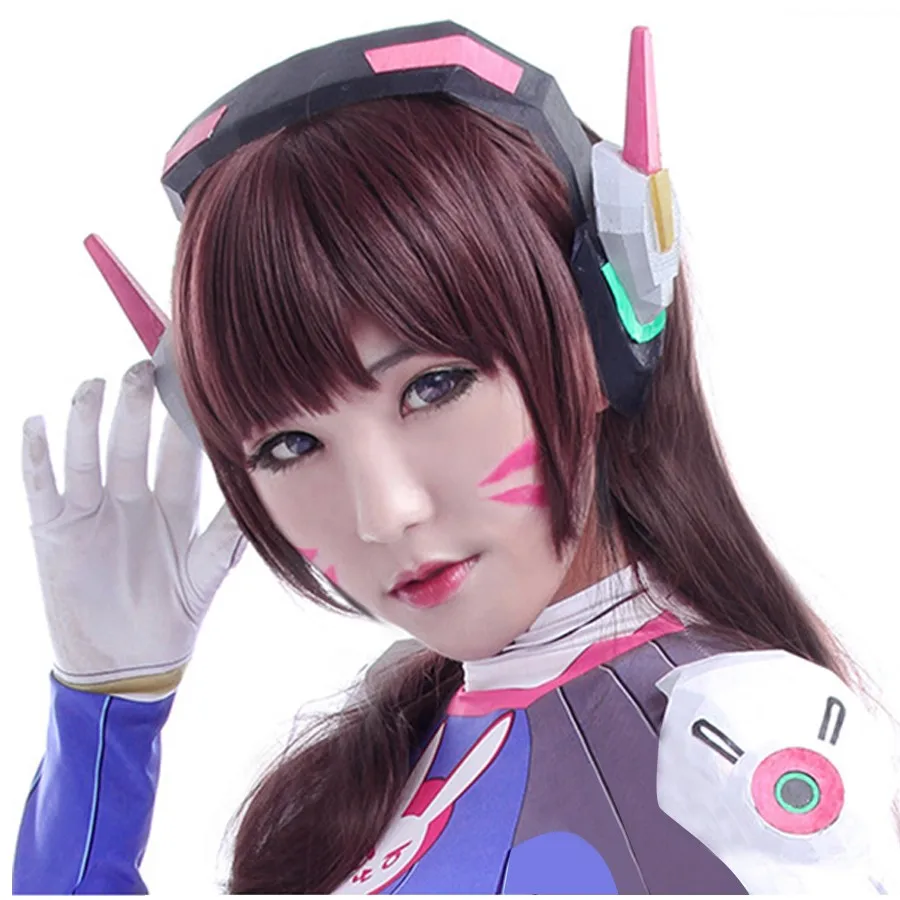 Dva Cosplay CostumeGame Overwatch Female/Women/Girls Lycra 3D Printing Spandex Halloween Party Zentai Wig Suits Gun D.Va cos