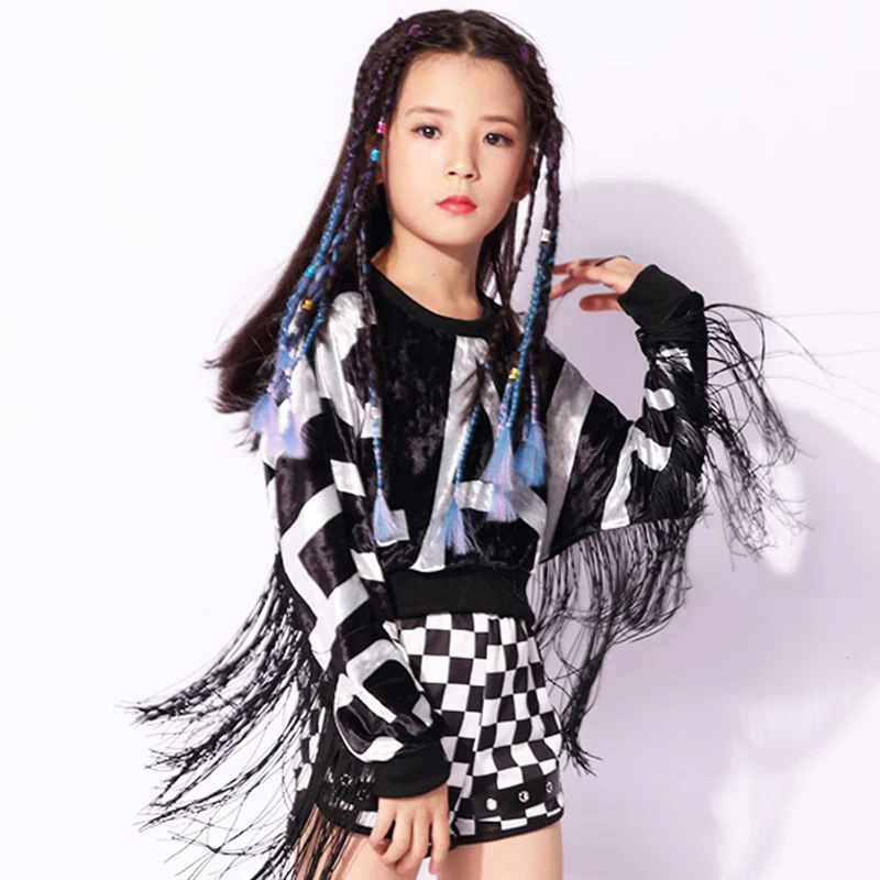 Popular-Girls-Stage-Costume-Jazz-Tassel-Dancing-Outfits-Children-Hip-Hop-Set-Mosaic-Kid-Street-Dance (3)