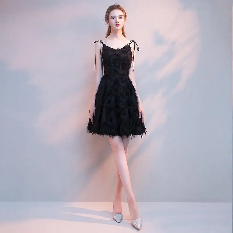 Белое Женское свадебное платье с v-образным вырезом без рукавов на бретелях вечернее Ципао короткое элегантное мини-платье в стиле ретро Vestido XS-XXL - Цвет: Черный