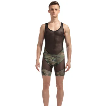 

Faja hombre shirt camouflage shapewear cinta modeladora masculina mesh bodysuit men shaper underwear men tights for men corset