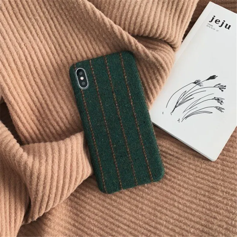 Чехлы для iPhone 6 6s 7 8 11 Pro X XS XR MAX Plus Толстая шерстяная задняя крышка аксессуары для телефона чехол Fundas
