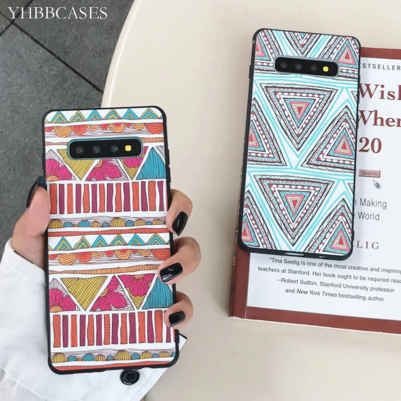 Чехлы YHBBCASES с рельефным цветным геометрическим рисунком в стиле ретро для Samsung Note
