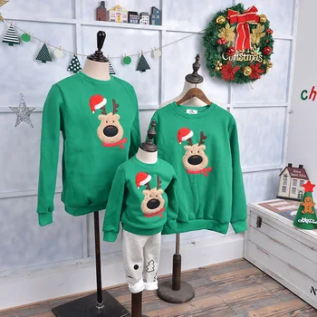 

New Year Christmas Pajamas Hoodies Family Matching Clothes Family Look Outfits Homewear Xmas Santa Gift