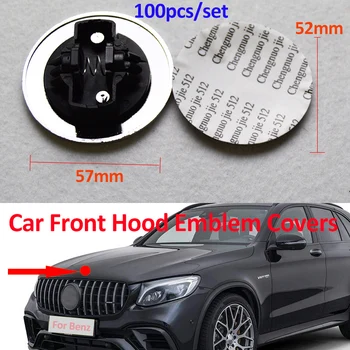 

Wholesale 100pcs Car Front Hood Emblem Cap Auto Head Bonnet Label 57mm for benz W211 W203 W204 W124 W201 W202 W212 W205 GLA CLA