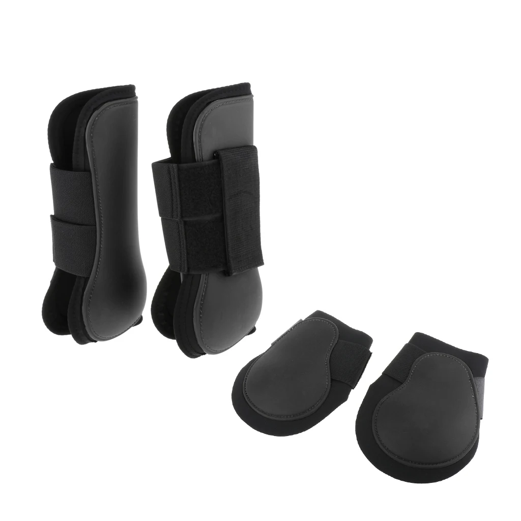 2 Pairs Front & Hind Horse Leg Boots PU Equine Horse Leg Guard Equestrian Tendon Protection Neoprene Horse Hock Brace 2 Pairs Front & Hind Horse Leg Boots PU Equine Horse Leg Guard Equestrian Tendon Protection Neoprene Horse Hock Brace
