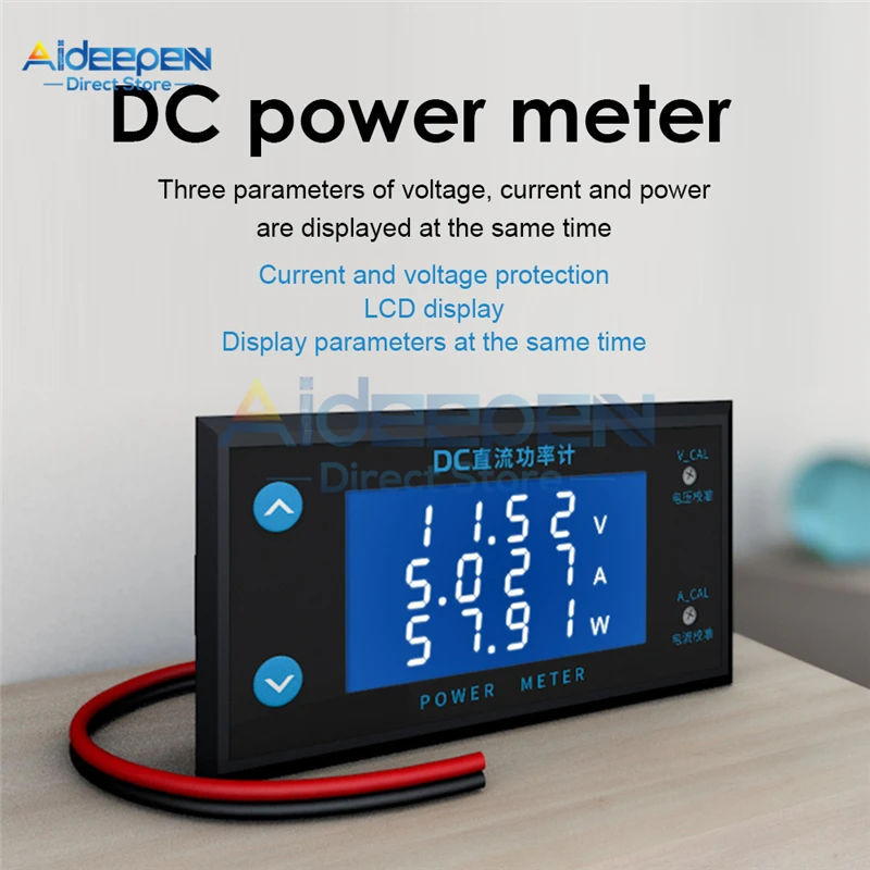 High Precision DC 0-200V 10A 5 Bit Digital Voltage Current Power Meter Tester