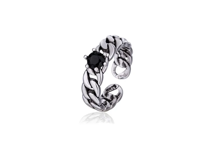 DreamySky Bijoux Boho стильные 925 пробы серебряные кольца с кристаллами для женщин подарки большие Регулируемые кольца на палец