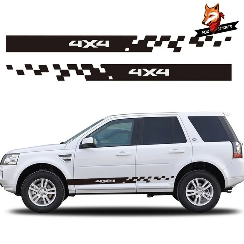 

2PCS Side Racing Stripes Decals Graphics Stickers 4x4 Car Styling Accessories Funny Car Stickers FOR Land Rover Discovery 006