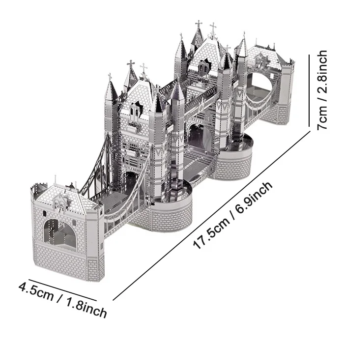 DIY металлическая 3D головоломка игрушка лондонская башня мост P009G головоломка 3D модели обучающая игрушка Детские игрушки