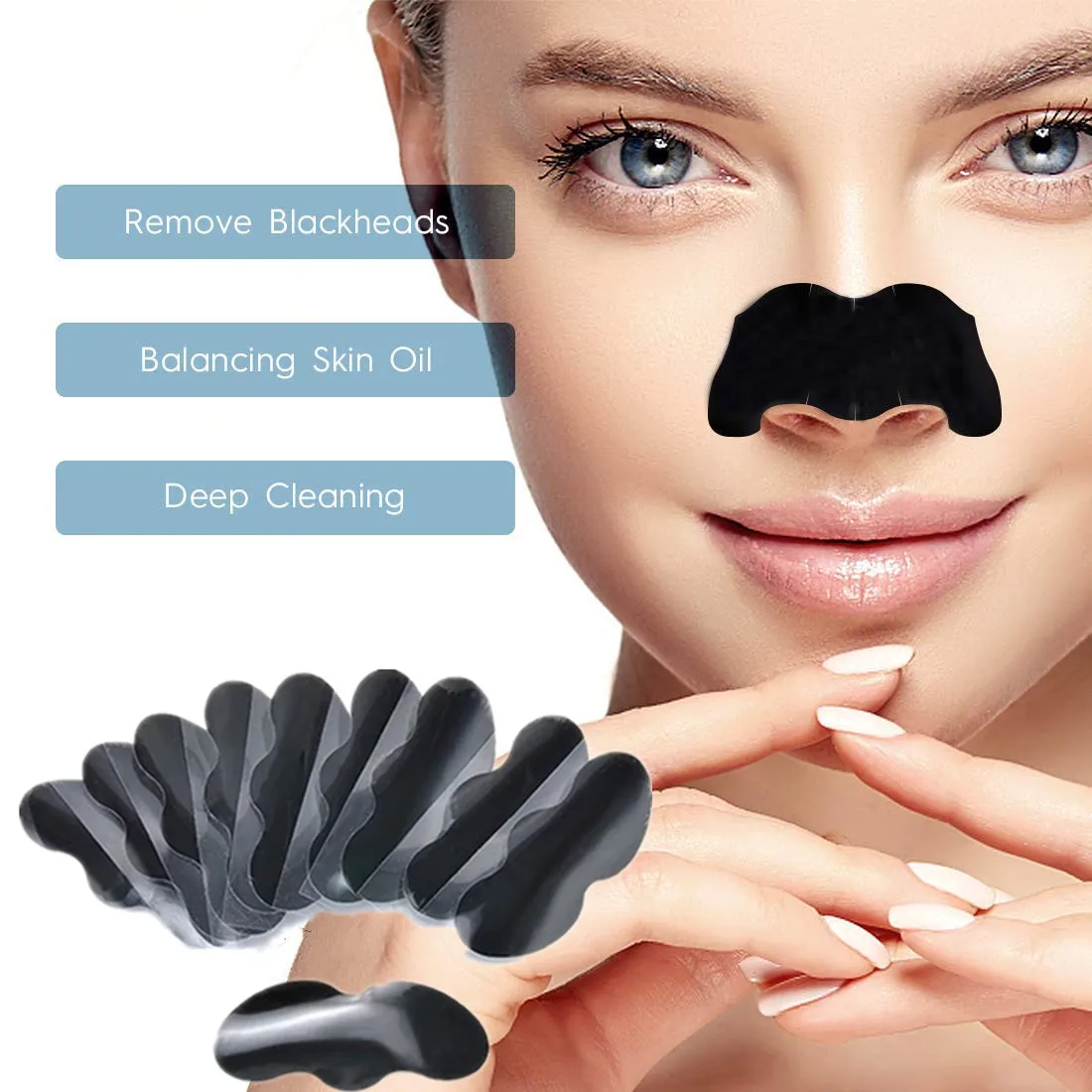 Bamboo Charcoal Nose Blackhead Remover Face Mask Nasal Patch Deep