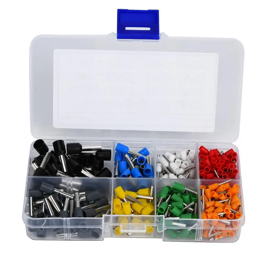 

400 Pcs Crimp Terminal Tin Plated Copper with PVC Insulator Pin End Terminal Kit Crimp Terminal